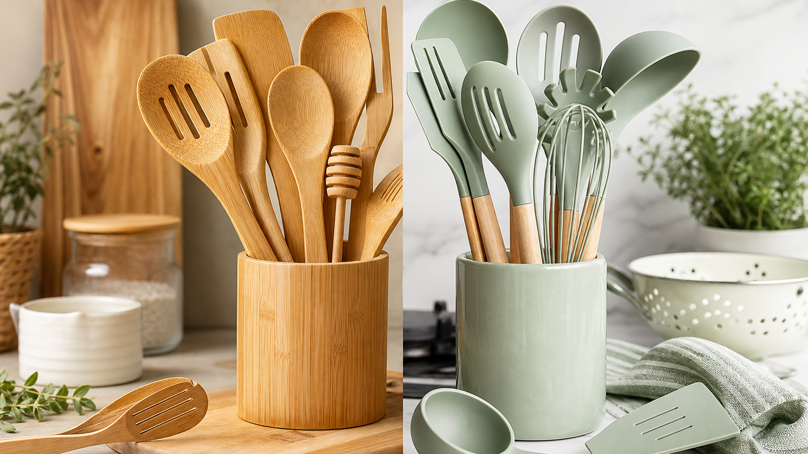 Kensora Home Comparing Bamboo vs. Silicone Kitchen Utensils: Which Is Best for UK Homes? guide image for United Kingdom shoppers