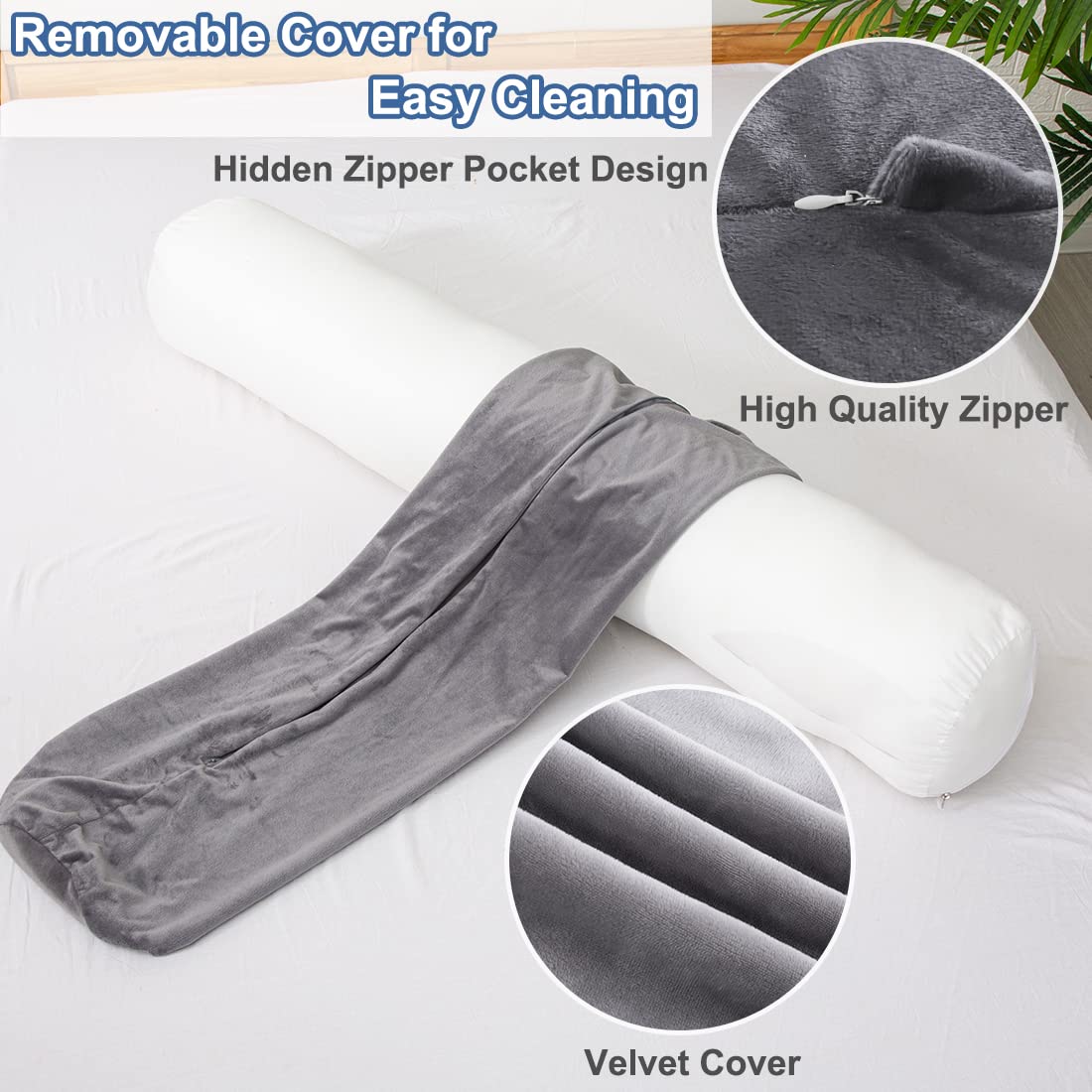 1 MIDDLE ONE body pillow in bed while reading to ease neck strain