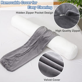 1 MIDDLE ONE body pillow in bed while reading to ease neck strain