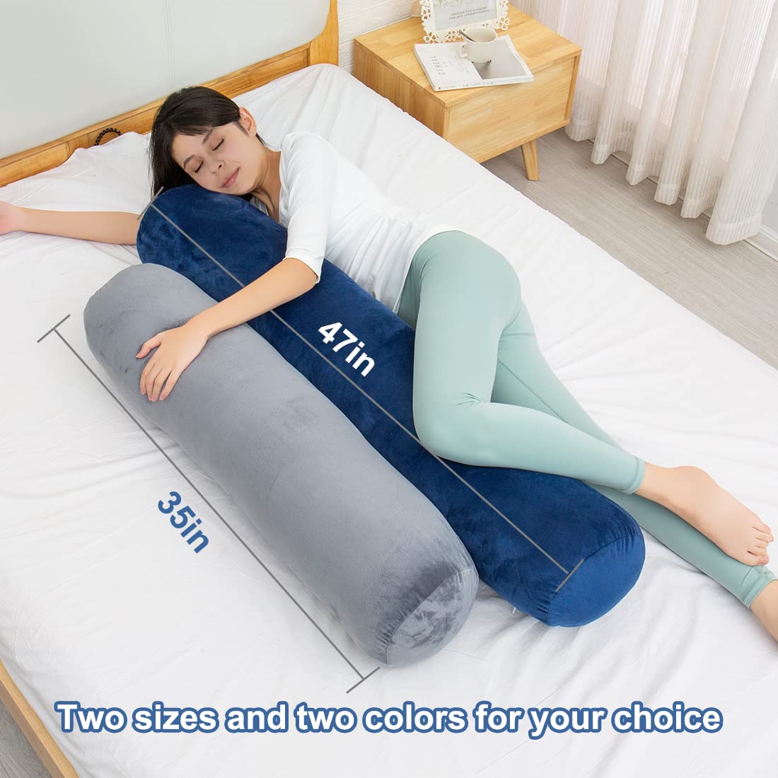 1 MIDDLE ONE velvet cover on long pillow with removable design for easy cleaning