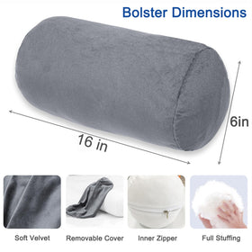 1 MIDDLE ONE Bolster Pillow round neck roll supports head and neck for lounging.