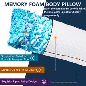 1 MIDDLE ONE long body pillow in bed scene offering premium comfort for sleepers.