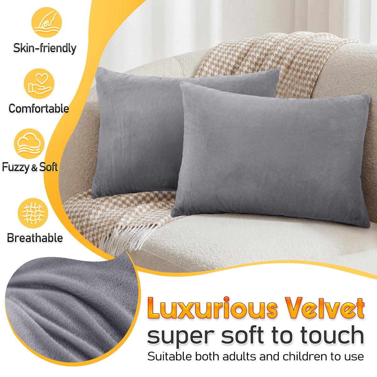 1 MIDDLE ONE soft velvet cover feels gentle on skin