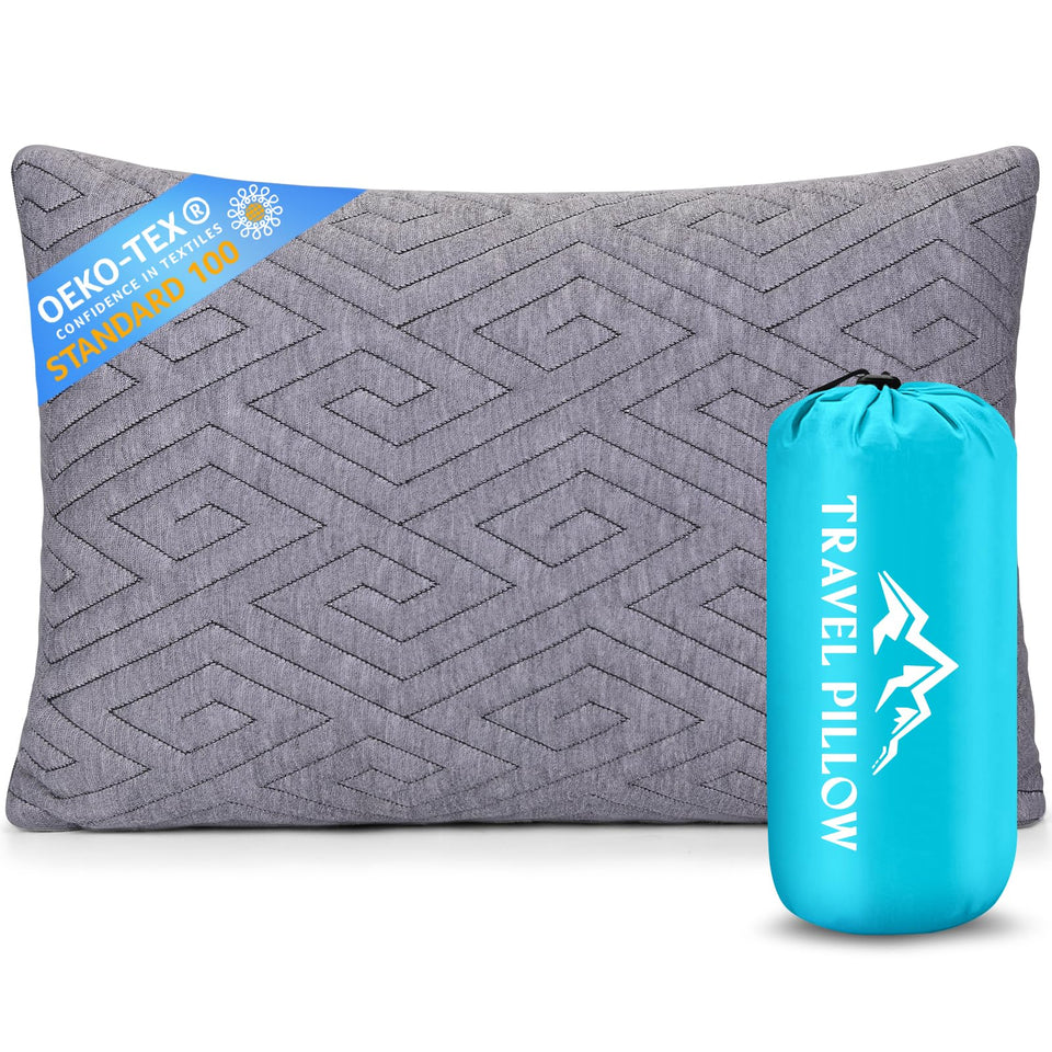 1 MIDDLE ONE travel pillow with memory foam fill for superior travel comfort.