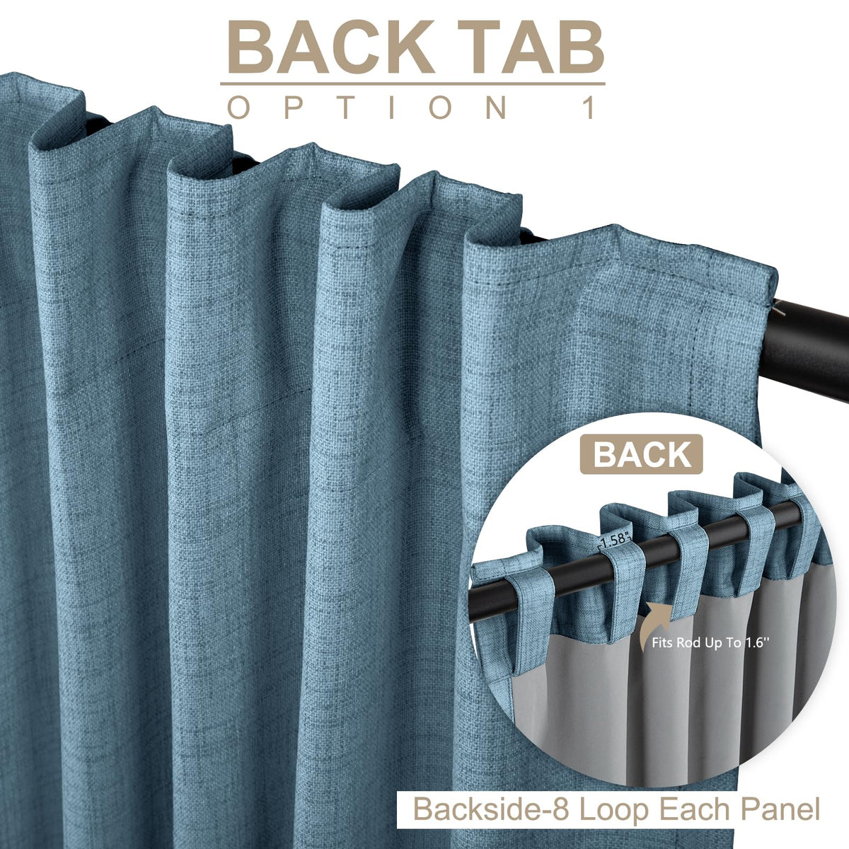 100 Percent Blackout Shield linen look fabric creates vintage style and soft drape