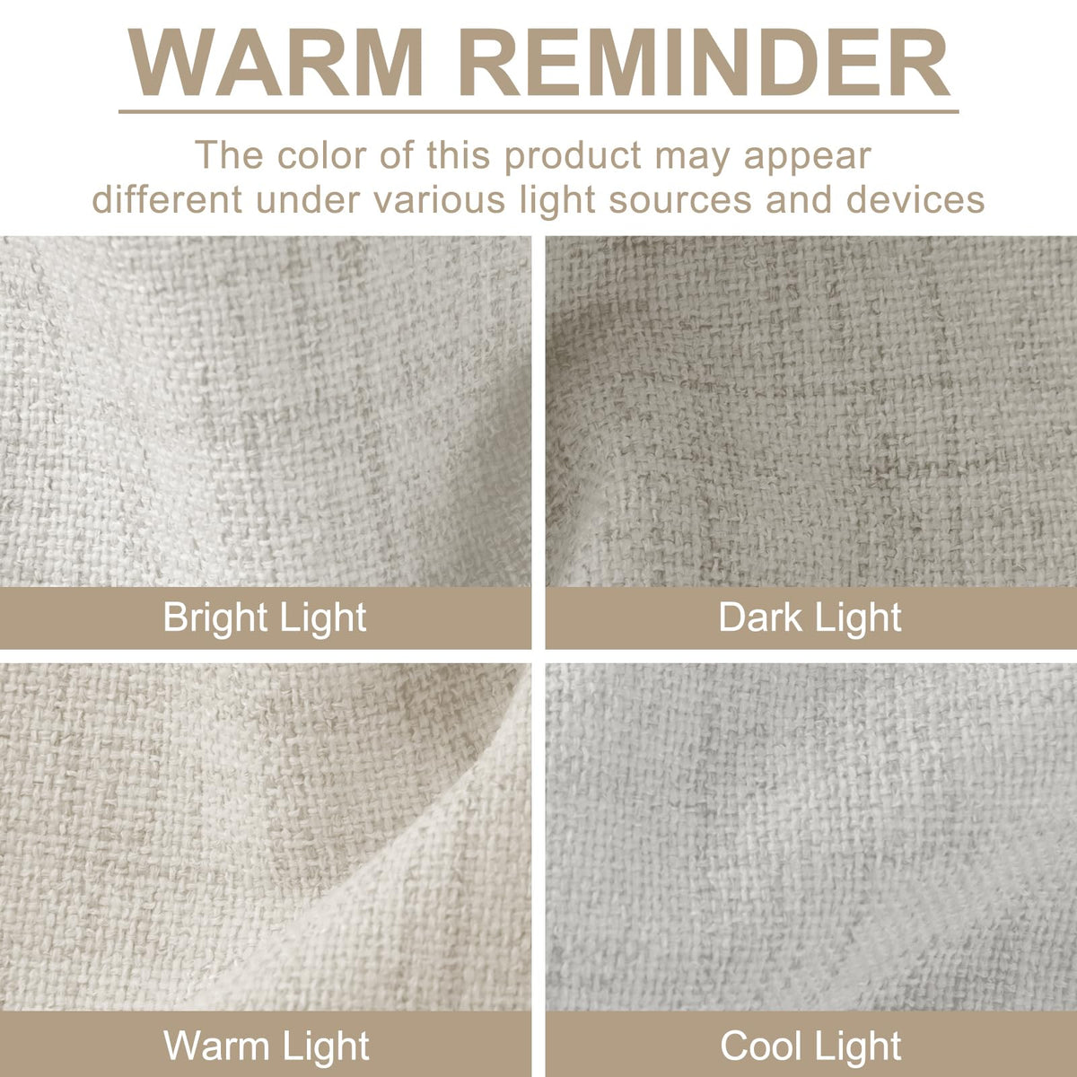 100% Blackout Shield beige linen curtain panels shown as a two panel set for wide coverage