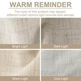 Privacy and sun protection with 100% Blackout Shield cream linen drapes.