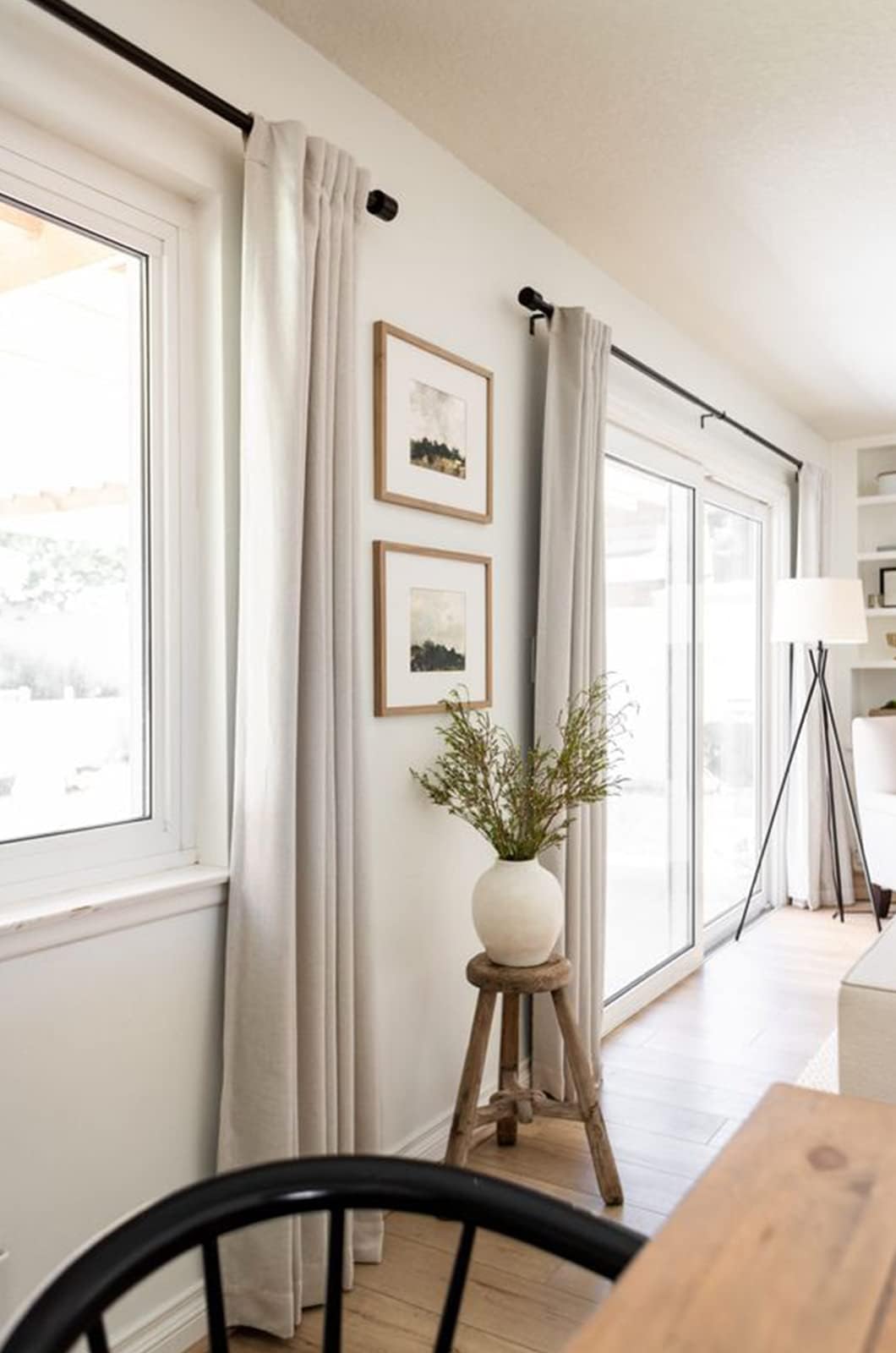 Soft linen-look texture on 100percent Blackout Shield curtains enhances bedroom ambiance.