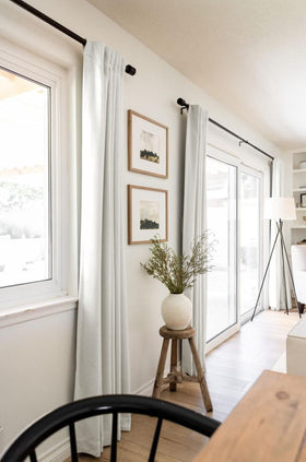 Two-panel set of 100% Blackout Shield curtains ready for immediate room darkening.
