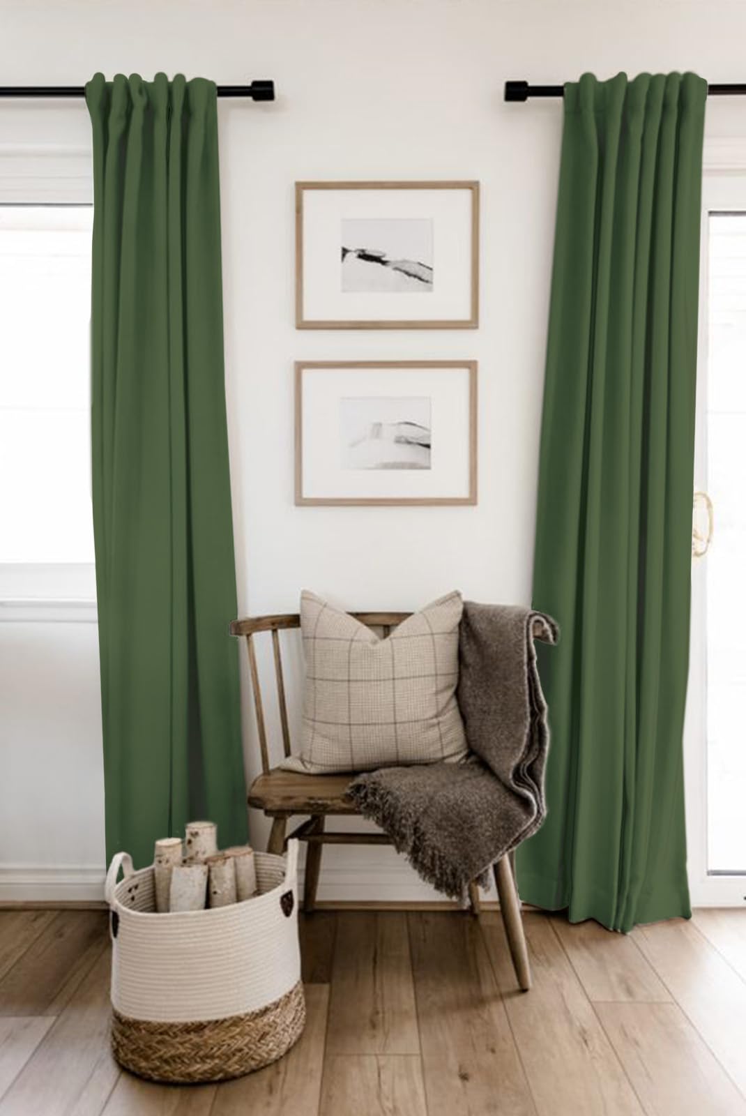 Rod pocket mounting option for 100% Blackout Shield linen curtains