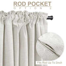 100% Blackout Shield linen look fabric close-up showing soft drape texture