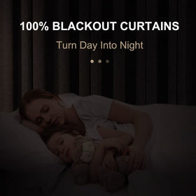 100percent-blackout-shield linen-look fabric adds softness and vintage charm while blocking light.