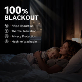 100% Blackout Shield nursery darkness panel aids daytime naps and quiet spaces.