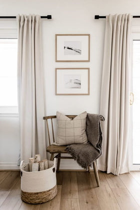 Two-panel set stretched to cover wide window area