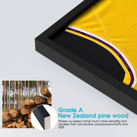 1DOT2 pine frame provides durable, premium display for sports jerseys