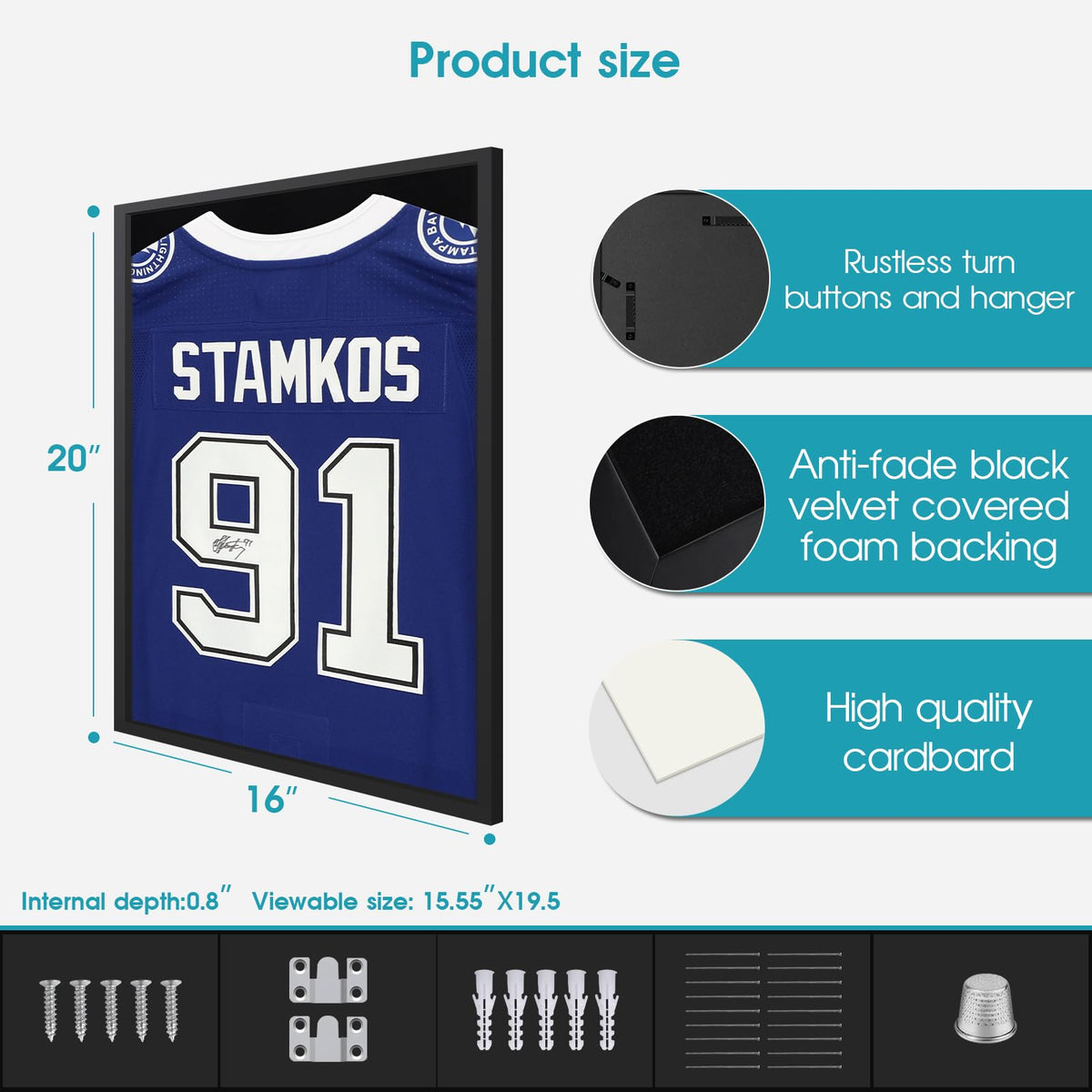 1DOT2 removable foam backboard for easy memorabilia attachment
