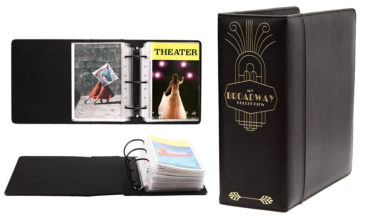 2Fold binder in black with gold foil, front view, elegant program display