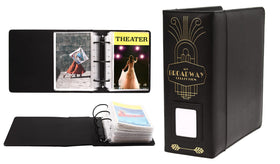 2Fold binder black PU leather with gold foil window protects and displays programs.