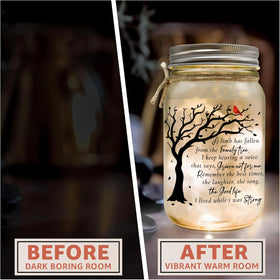 2IMT Cardinal memorial light bottle shines with warm comforting glow