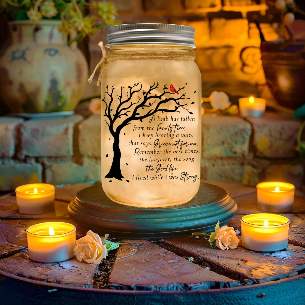 2IMT Family memory keepsake for loss loved one on mantel