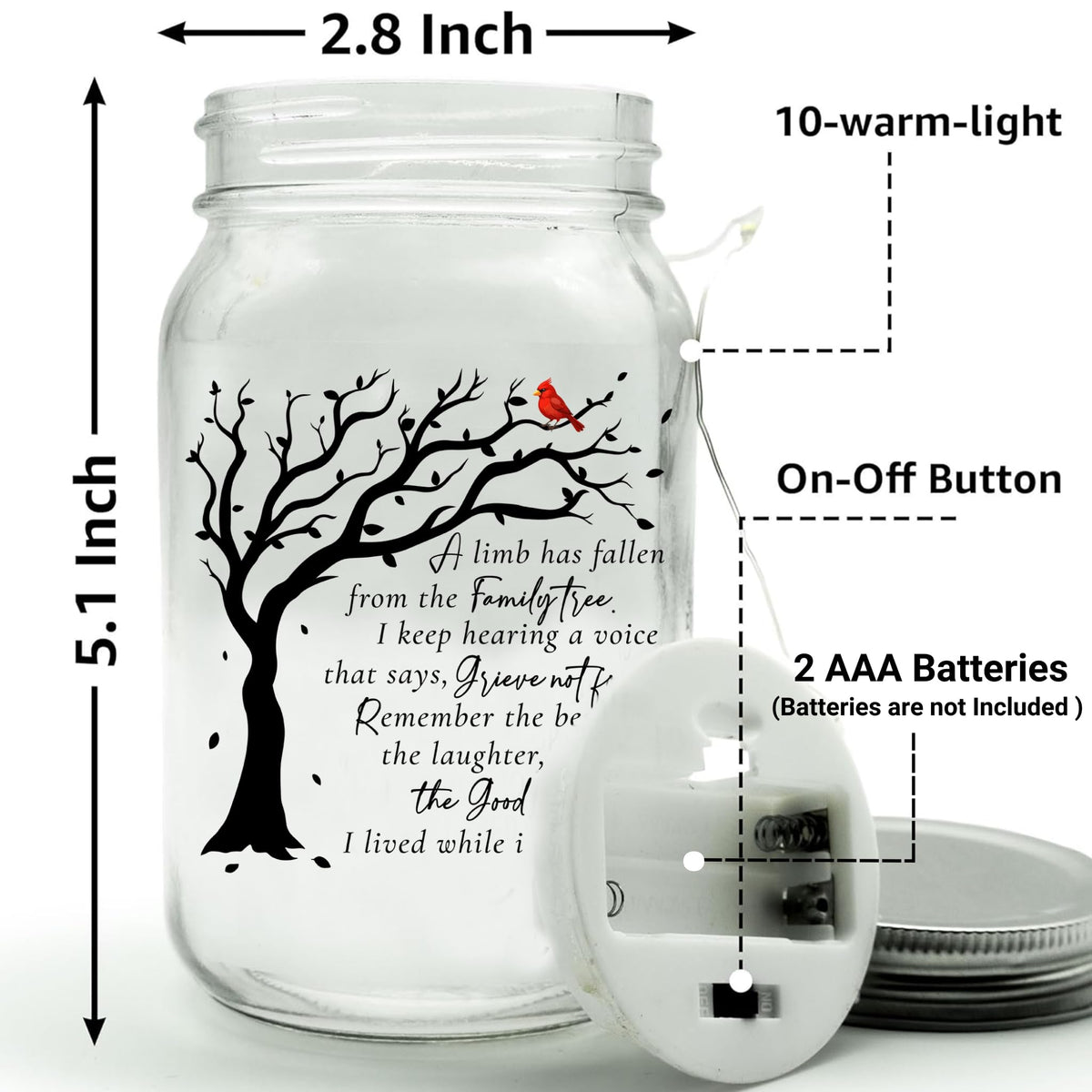 2IMT Memory jar lamp paper star lights create gentle remembrance ritual