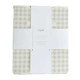 3 Sprouts toy chest gingham beige pattern adds subtle style