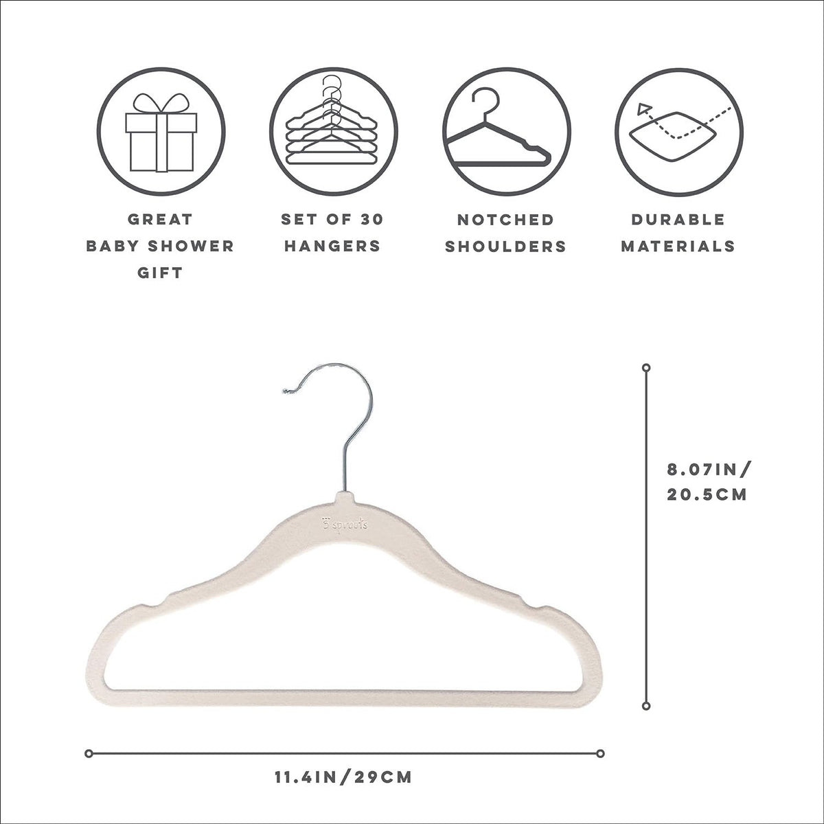 3 Sprouts velvet baby hangers 30-pack keeps closets tidy and organized