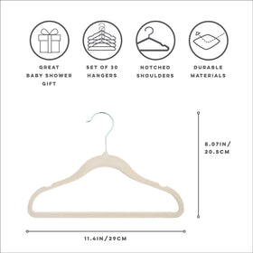 3 Sprouts Velvet Baby Hangers with 360-degree swivel for easy access to clothes