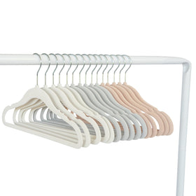 3 Sprouts velvet hangers feature a 360-degree swivel for easy access