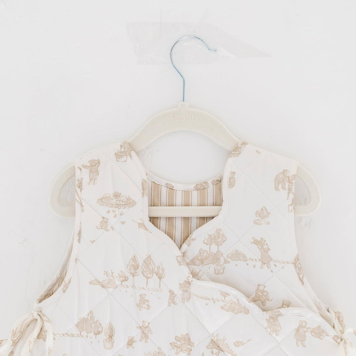 3 Sprouts Velvet Hangers help keep nursery closets neatly organized.