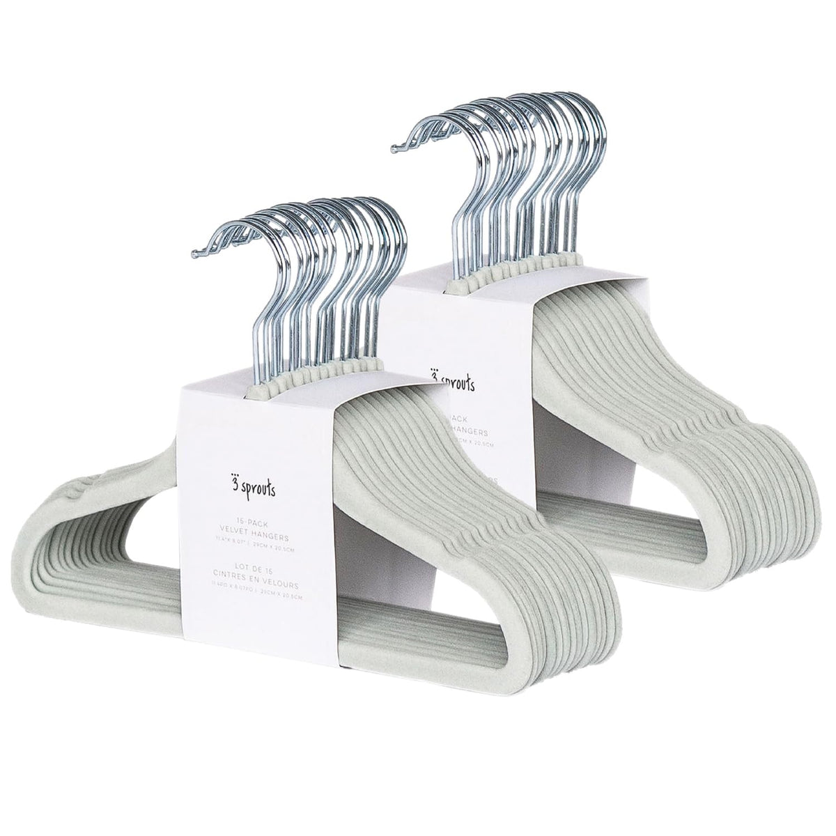 3 Sprouts Velvet Baby Hangers neat closet in green for organized nursery outfits