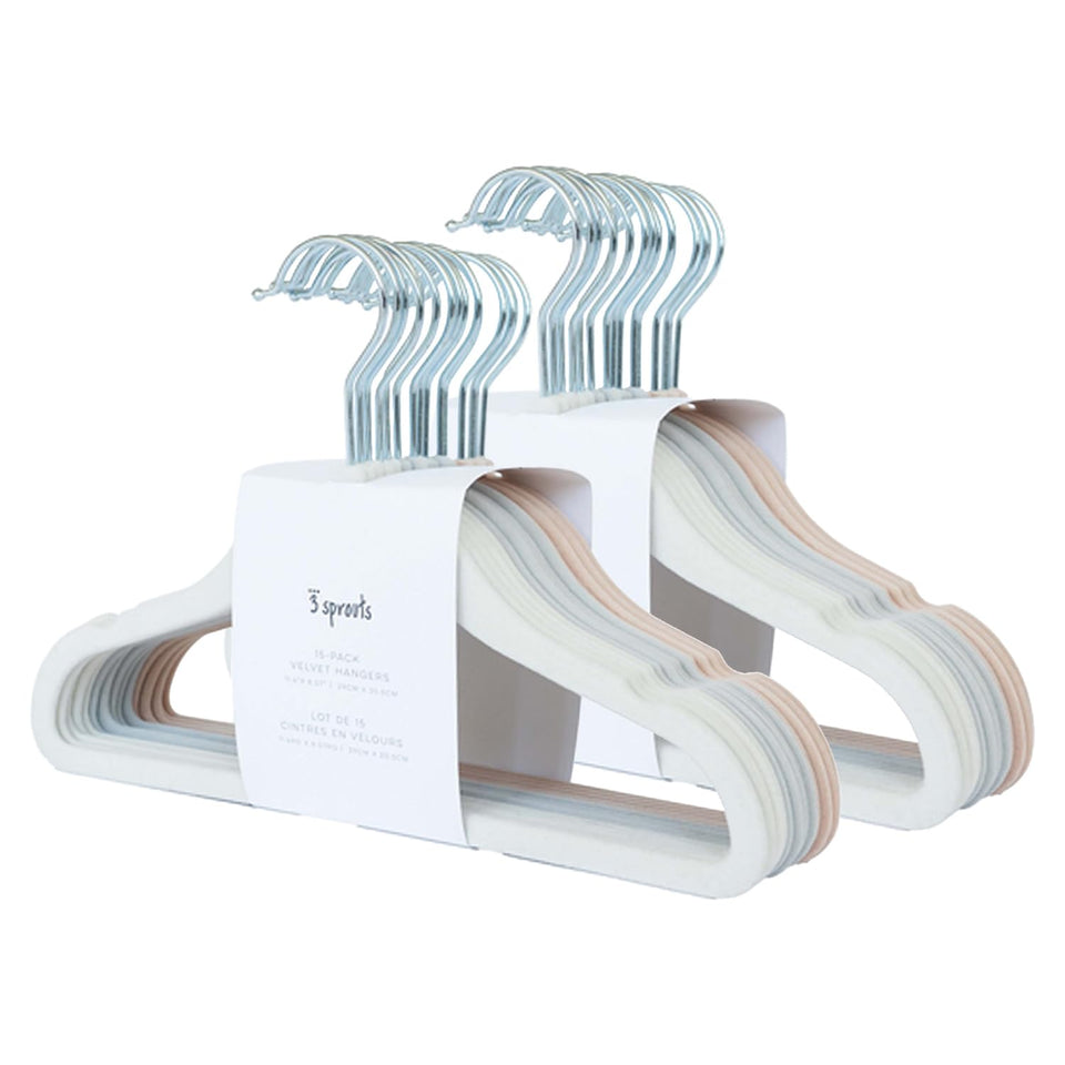 3 Sprouts velvet baby hanger with non-slip grip keeps tiny garments in place