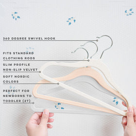 3 Sprouts velvet hangers with notched shoulders prevent slipping