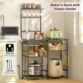3IngSeagulls 6-tier coffee bar station keeps mugs and small appliances organized.