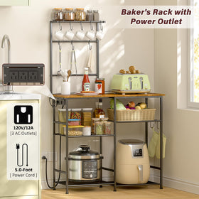 3IngSeagulls Baker Rack with 10 S-hooks keeps utensils within reach.