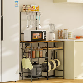 3IngSeagulls Baker Rack's rustic brown finish adds warm style to kitchens.