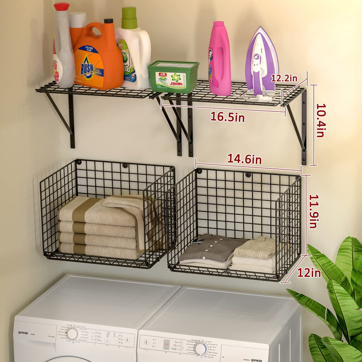 3IngSeagulls clothes drying rack over washer streamlines post-dry sorting.