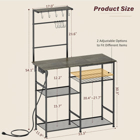 3IngSeagulls microwave stand with 10 S hooks for versatile utensil storage.