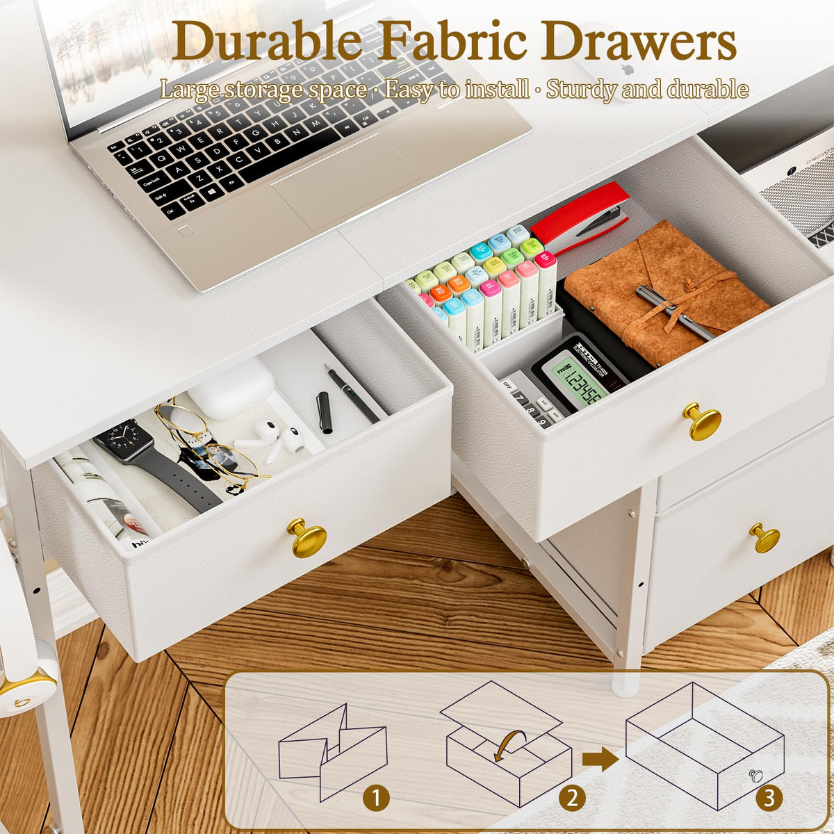 3IngSeagulls white finish desk complements bedrooms and home offices