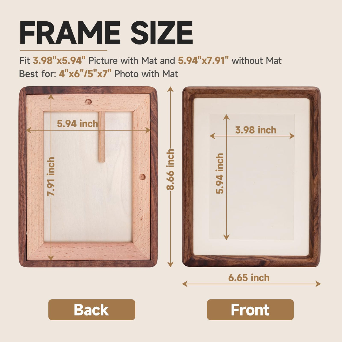3Liangthings walnut frame close-up shows natural grain and warm tones.