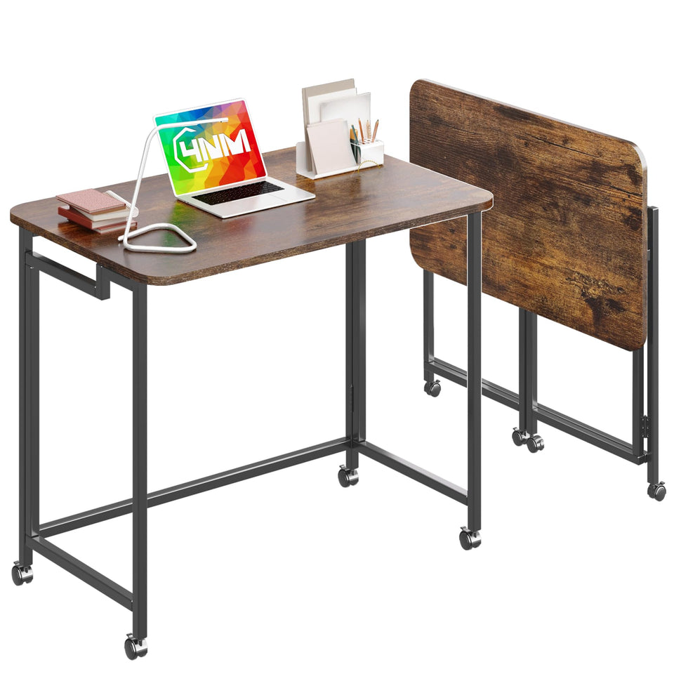 4NM folding desk front view demonstrates space-saving design for small spaces