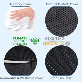 5 Stars United donut pillow features breathable mesh cover for all-day comfort