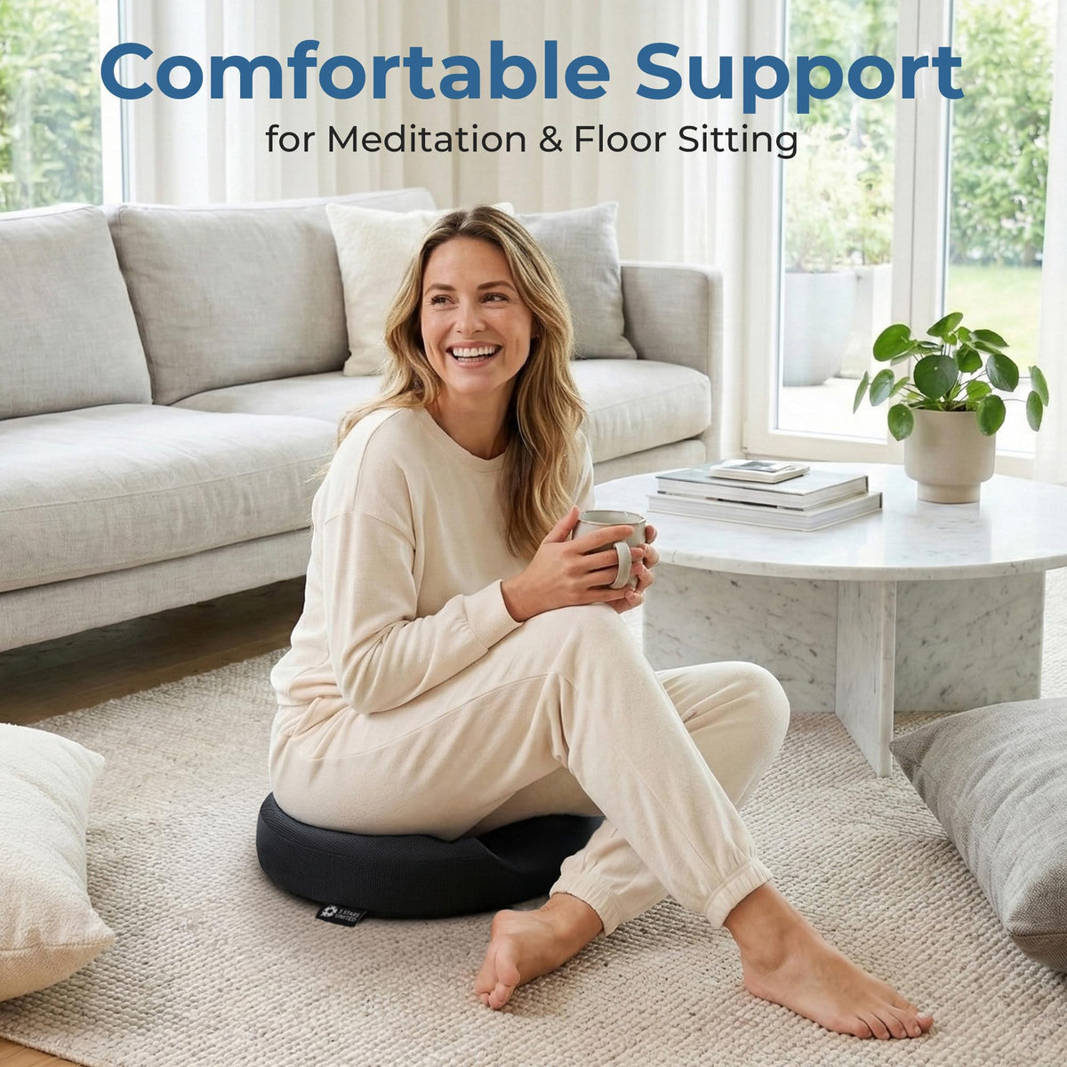 5 Stars United donut pillow softens with body heat for personalized cushioning