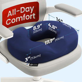 5 STARS UNITED donut pillow shows non-slip backing for stable seating.
