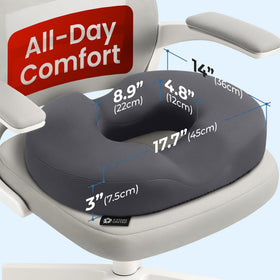 5 Stars United donut pillow on chair emphasizes breathable cover for all-day freshness
