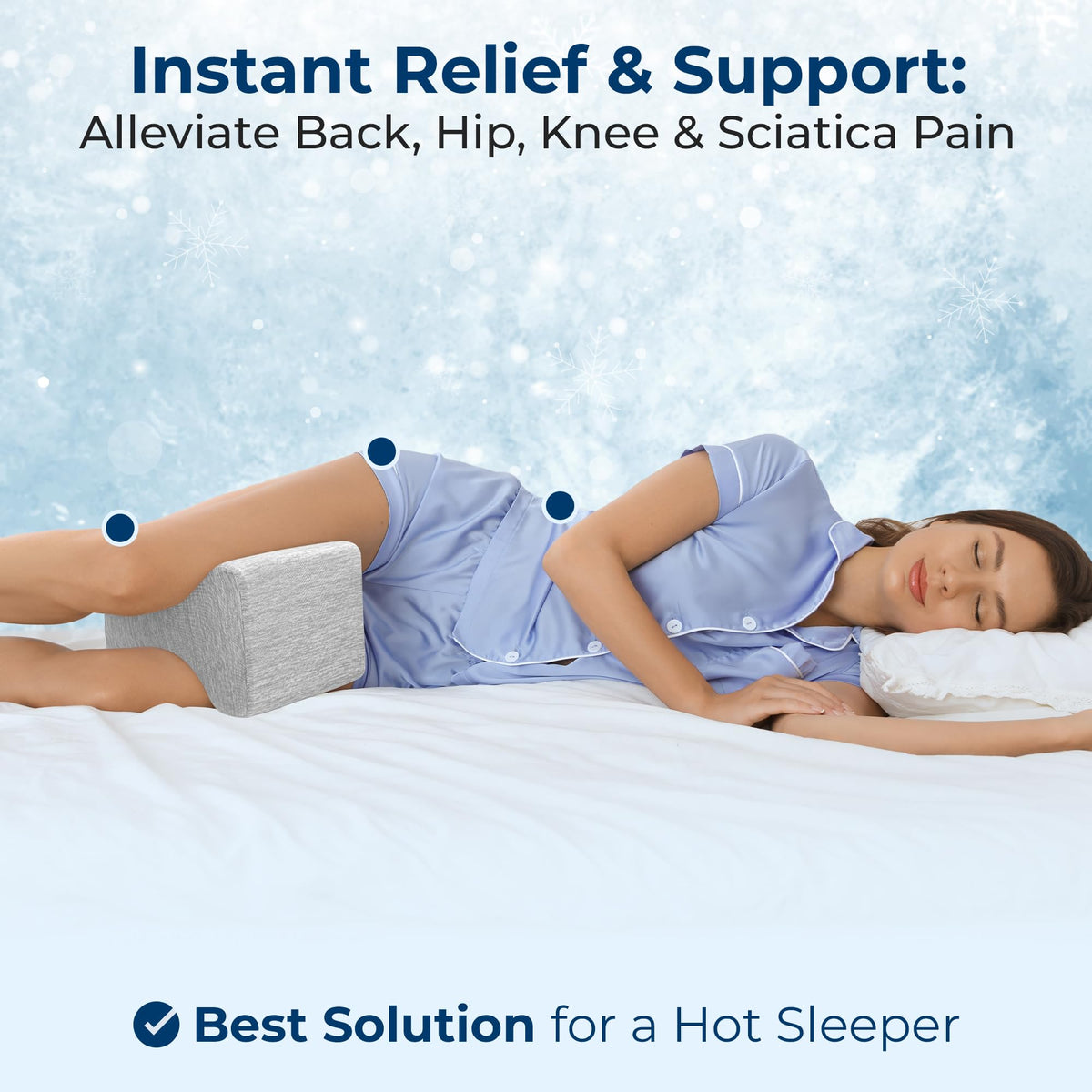 5 STARS UNITED Knee Pillow four-position design supports multiple sleep setups.