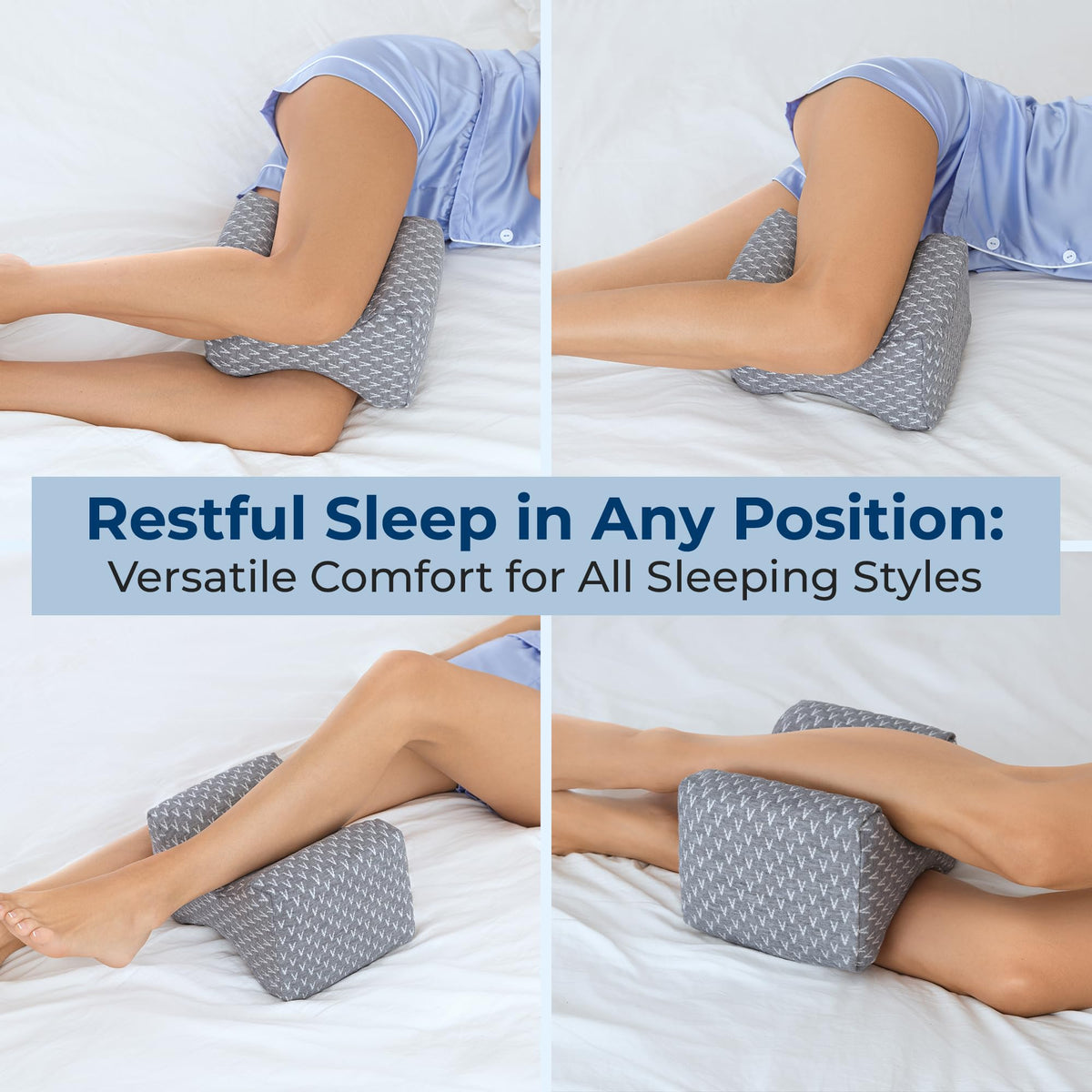 5 STARS UNITED contoured knee pillow under knee for spine support during sleep
