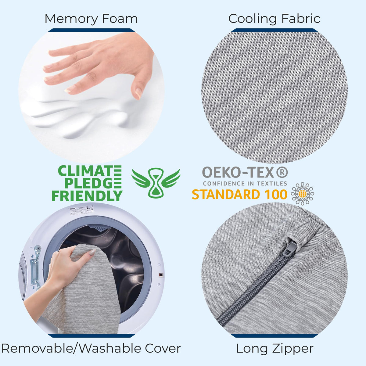 5 STARS UNITED Knee Pillow Cooling Cover stays breathable and soft overnight.