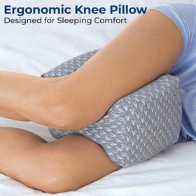 5 STARS UNITED memory foam knee pillow with breathable cover for all-night comfort