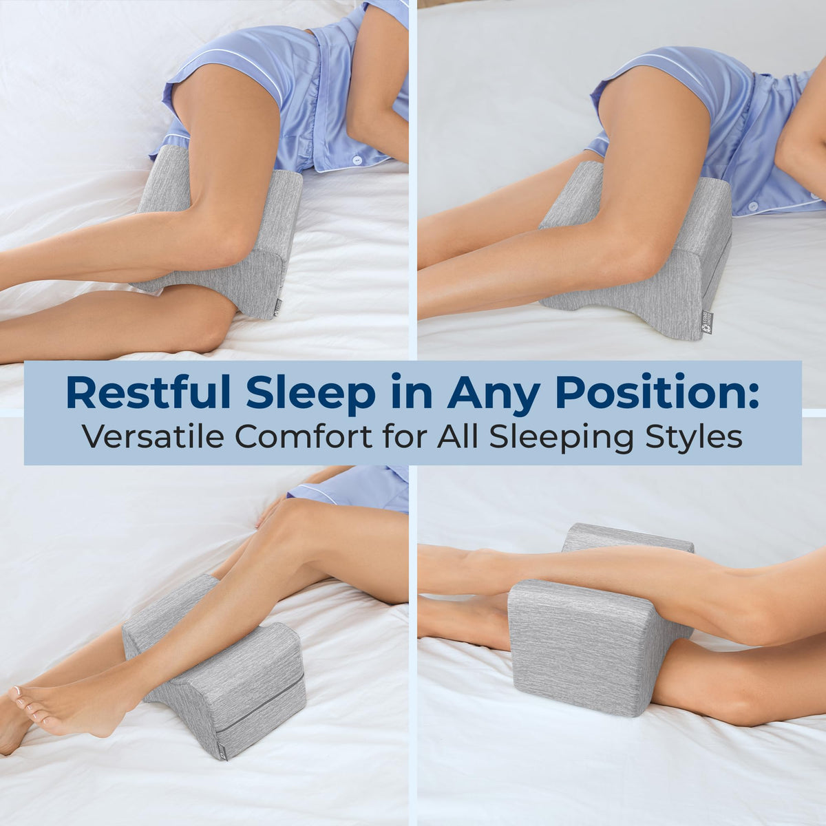 5 STARS UNITED Knee Pillow Memory Foam contours to legs for tailored support.